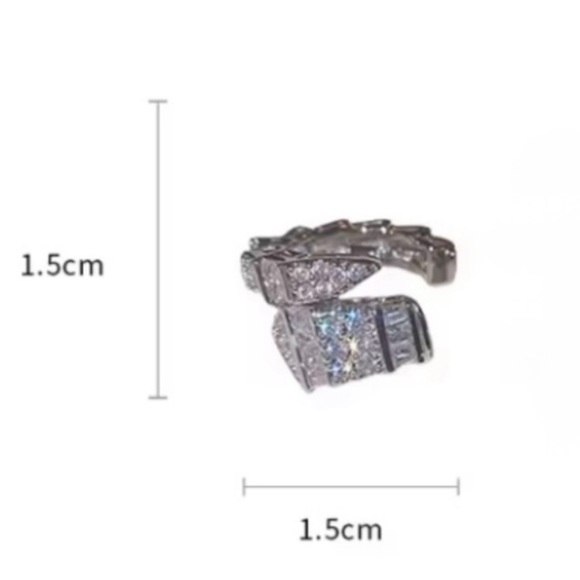 Luxury Serpenti Snake Bone CZ Ear Cuff - Right Ear - Picture 8 of 8